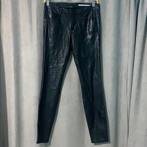 Zara Women Medium Rise Slim Faux Leather Pant